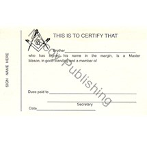 Masonic Traveling Dues Cards (pack of 10)