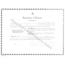 Masonic Resolution of Respect with Envelope