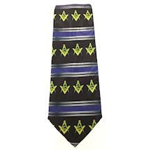 Masonic tie black S&C with yellow emblems