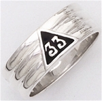 10k 33 Degree ring with black enamel 