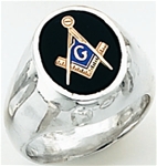 Masonic rings Round stone with S&C and "G" Sterling Silver