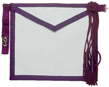 New Jersey Regulation Past Master Apron-Leather-Purple Lining - 14 x 16 inches