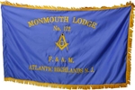 Embroidered Masonic Blue Satin Flag
