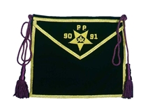 Purple Velvet Patron Apron with gilt Bullion Hand embroidery and fringe