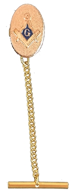 Masonic Tie-Tack oval Goldtone