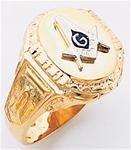 Gold Masonic Ring Open Back 3355SBL