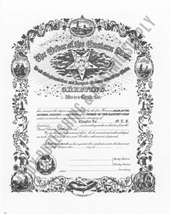 ORDER OF EASTERN STAR MEMBER CERTIFICATE F&AM AFFILIATED