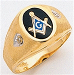 Masonic rings Round stone with S&C and "G" - 10KYG