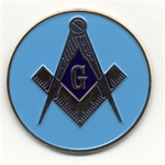 Round Masonic Auto Emblem