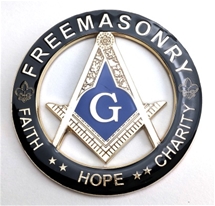Cutout Masonic Auto Emblem - Faith, Hope and Charity