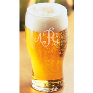 Monogram engraved Tulip Beer Glass