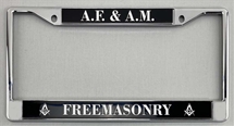 Masonic Silver Metal License Plate Frame