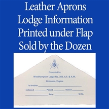 Leather Candidate Apron Lodge Printed Under Flap