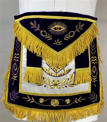 Past Master or Grand Lodge Officer Apron - Purple Lining Bleeding