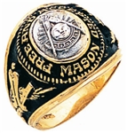 Past Master Class ring Style Round with Words - 10K Y&WG