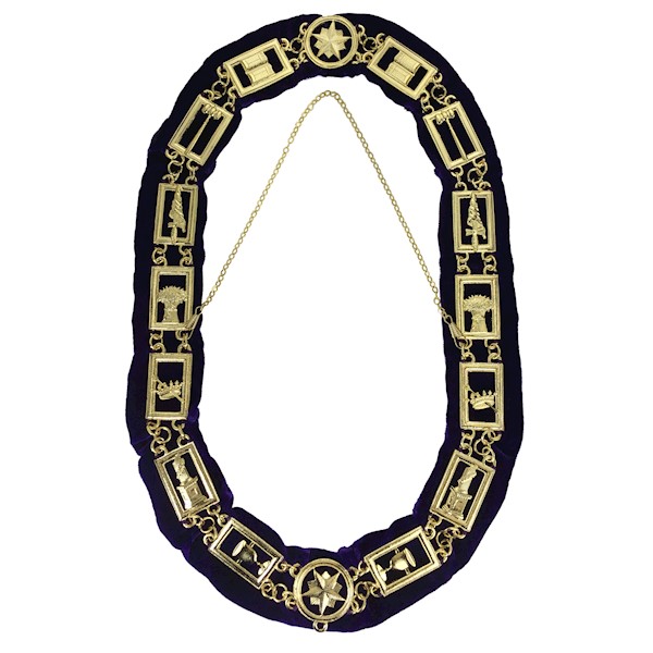 Eastern Star Chain Collar with purple lining