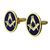 Oval Masonic Cuff Links wblue background
