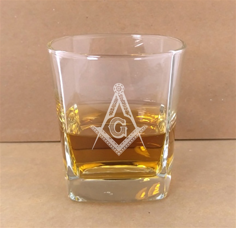 Masonic Quartet Rocks Glass