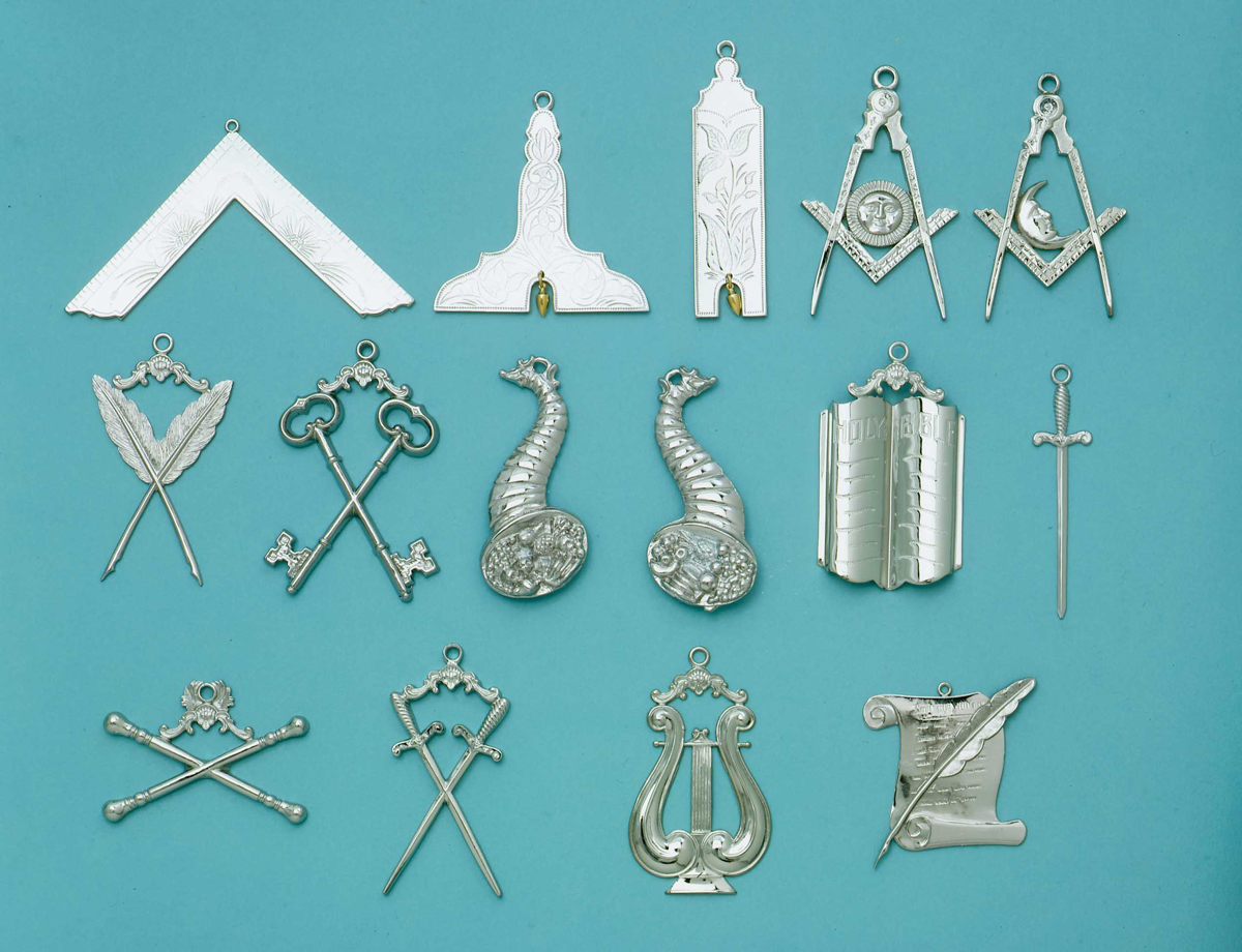 Blue Lodge Silver Officers Jewels