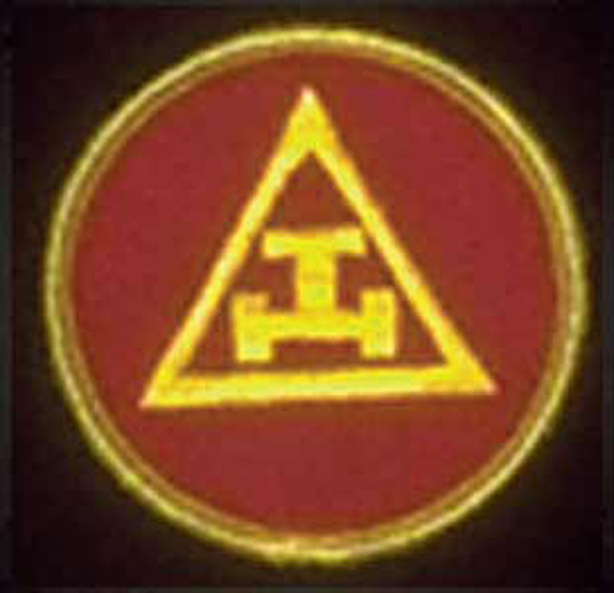 Triple Tau Patch - Gold on Red