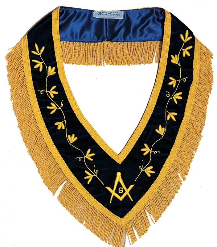 Macoy's Masonic Velvet Collar - Non-tarnish Embroidery, braid & Fringe