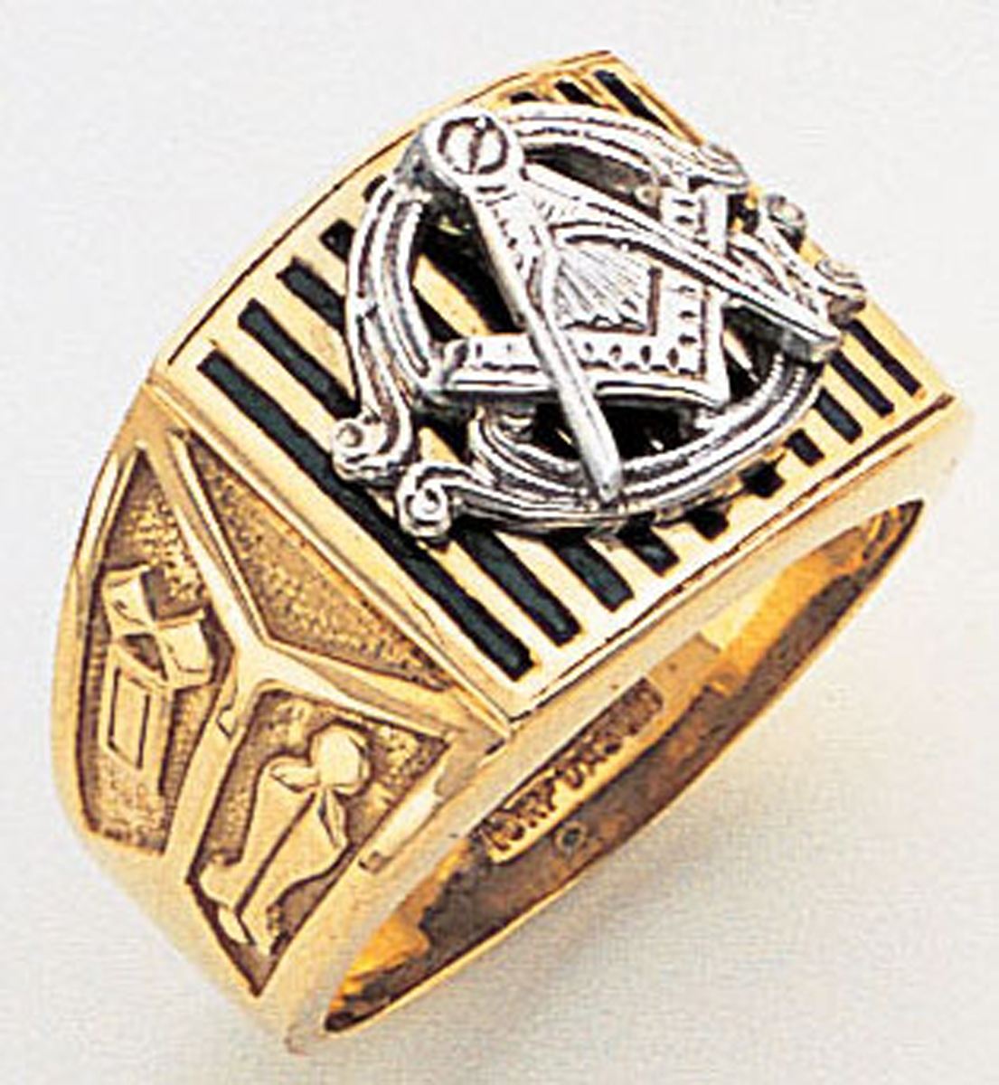 Gold Masonic Ring Open Back 3322