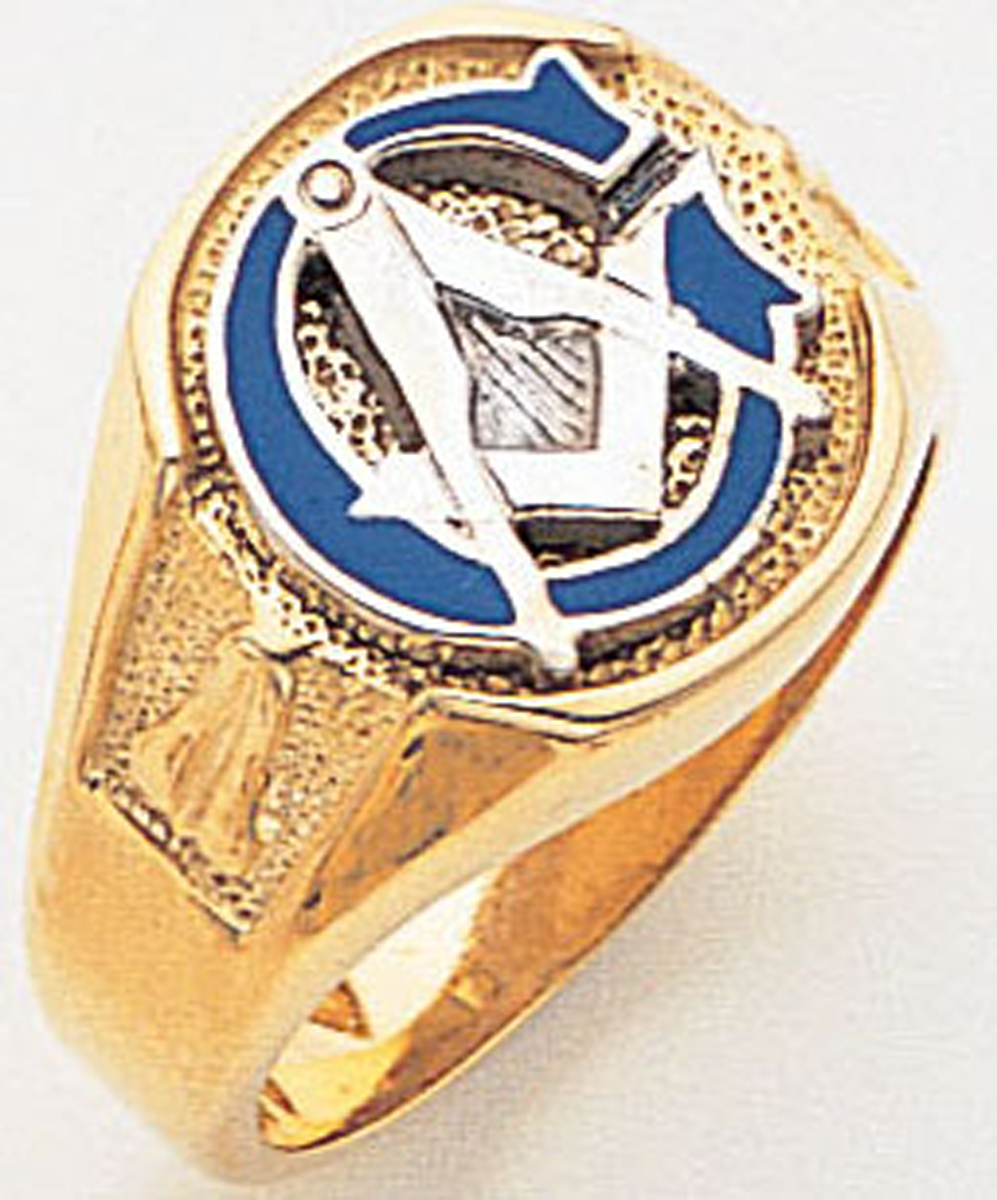 Gold Masonic Ring Solid Back 3340