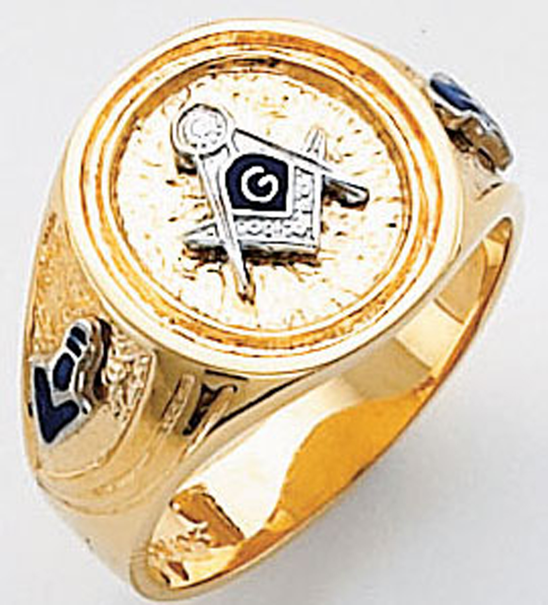 Gold Masonic Ring Solid Back 3347