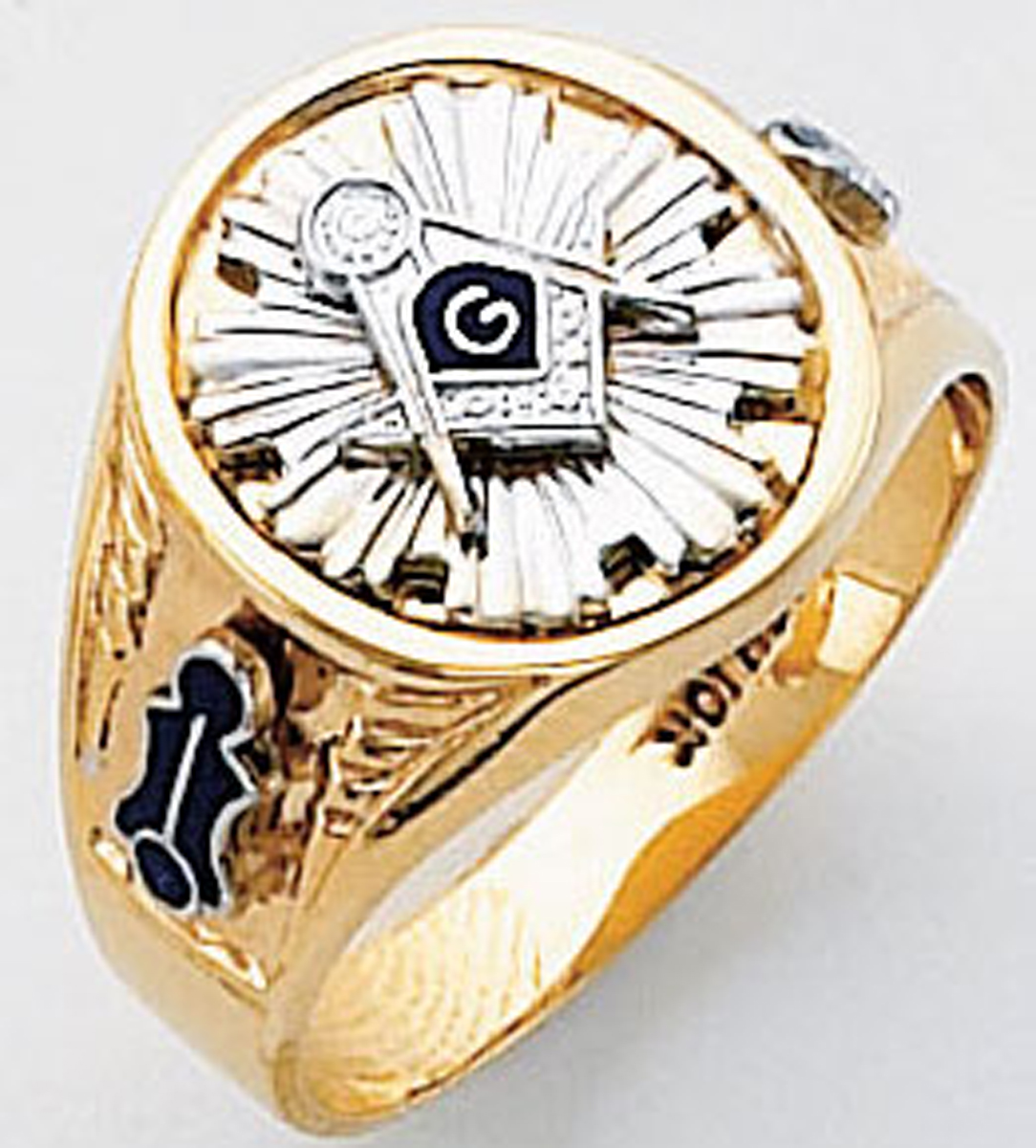 Gold Masonic Ring Solid Back 3348SBL