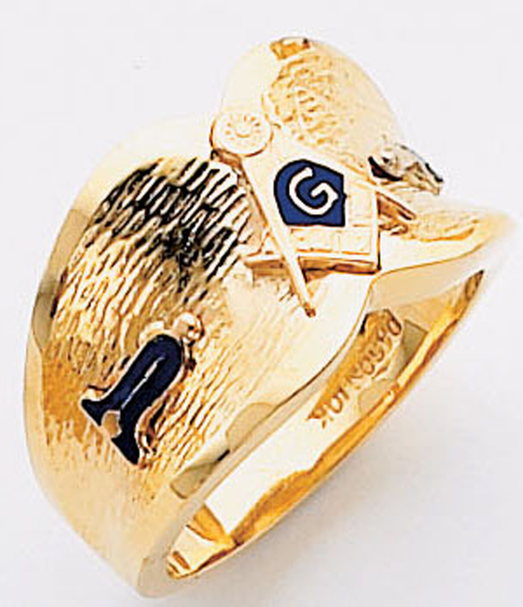Gold Masonic Ring Open Back 3353