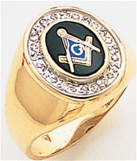 Masonic ring with 1/8 ct diamonds - 5062