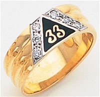 Silver Scottish Rite 33 Ring with Stones & Personalization