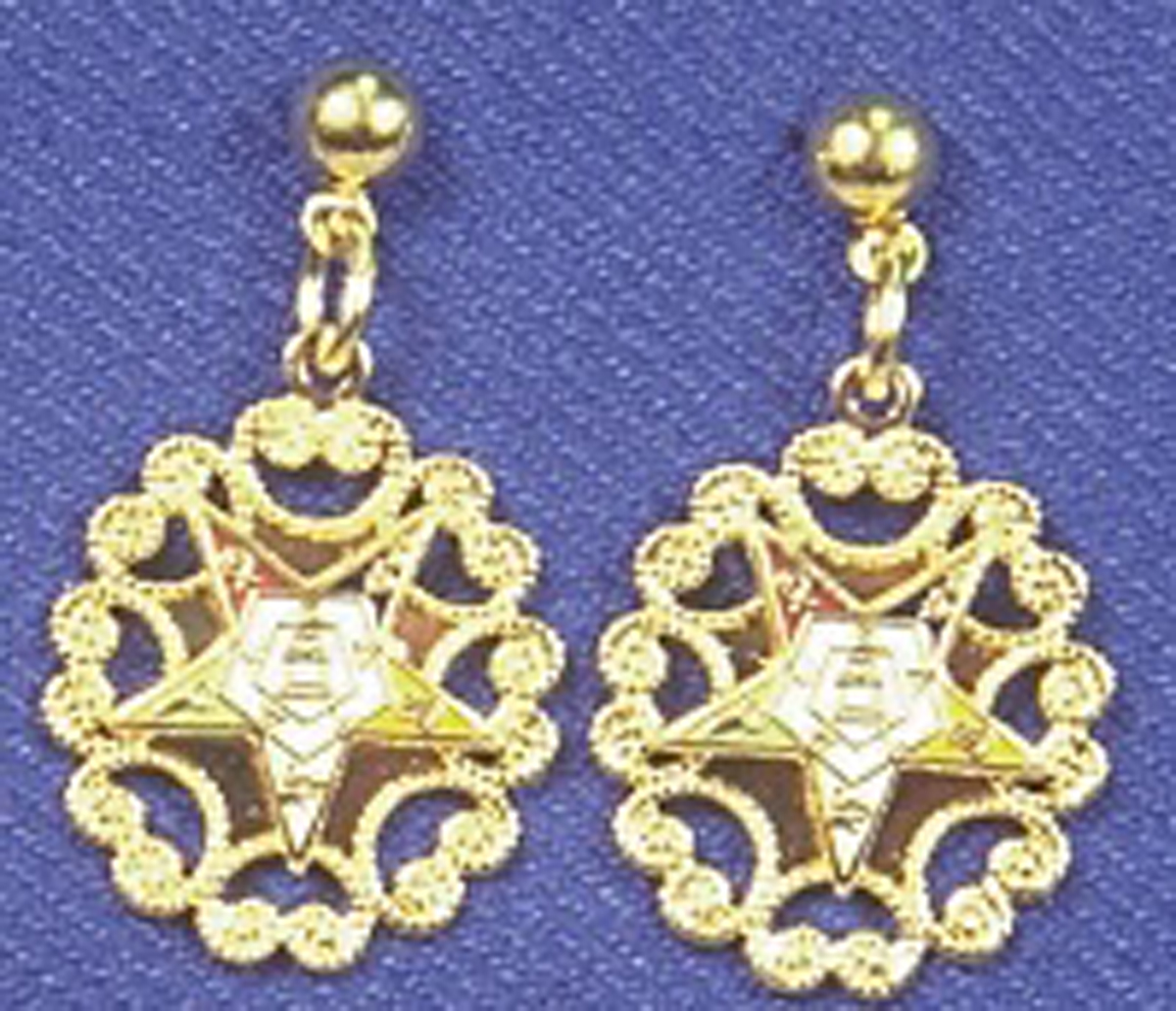 Eastern Star filigree pierced earrings