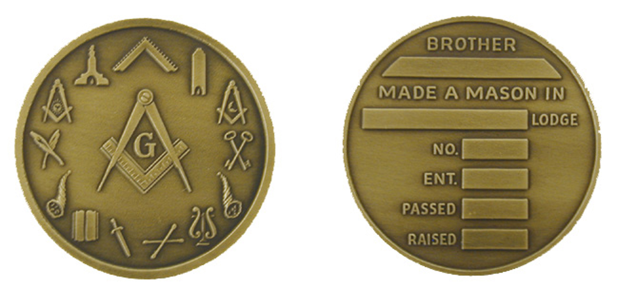 Bronze Masonic Pocket Piece