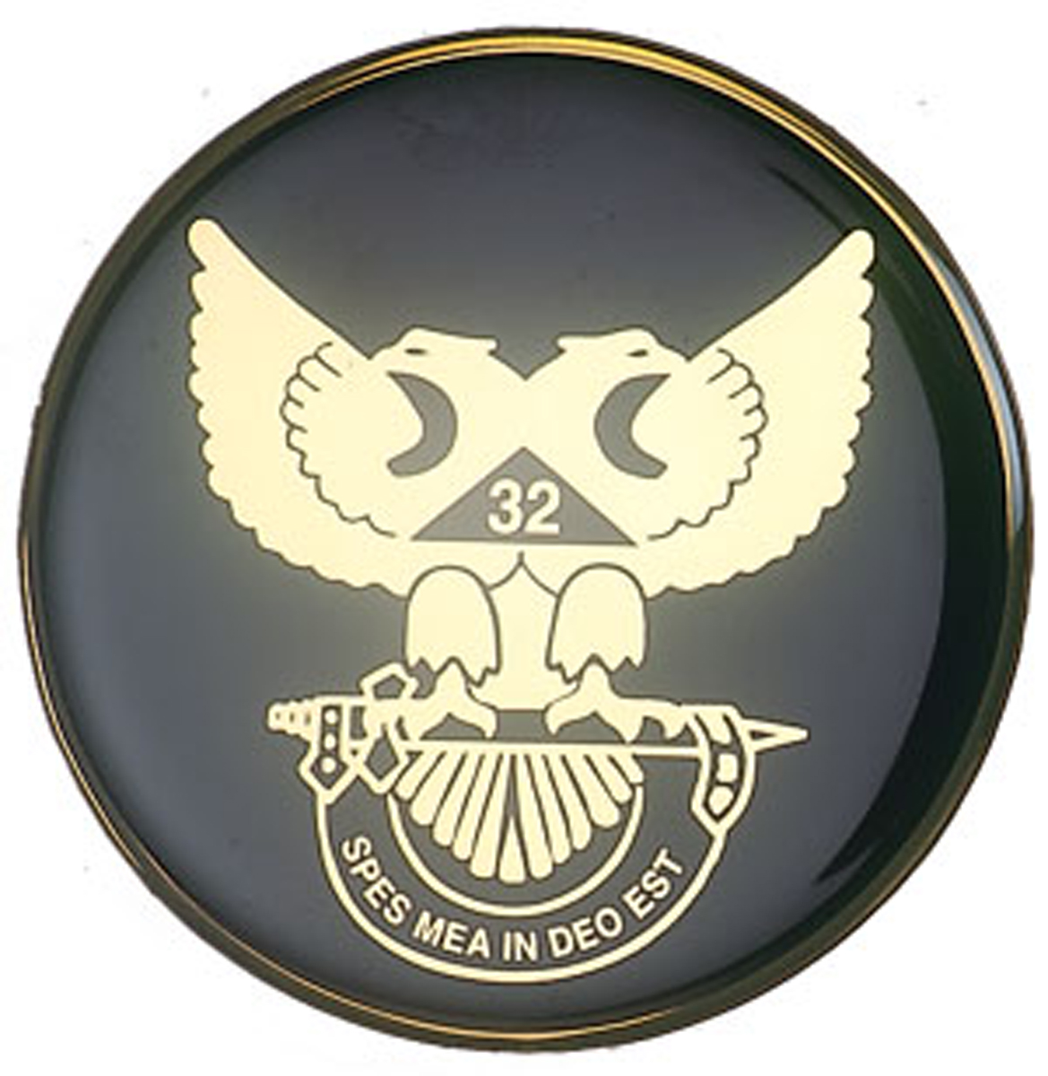 Scottish Rite Wings UP auto emblem 2" Polymer