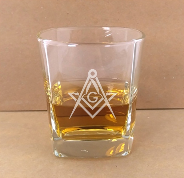 Masonic Quartet Rocks Glass
