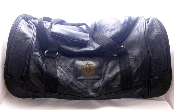 Masonic engraved Leather Travel Bag