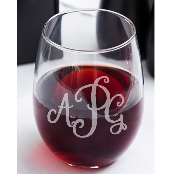 Monogram Stemless 15oz Wine glass