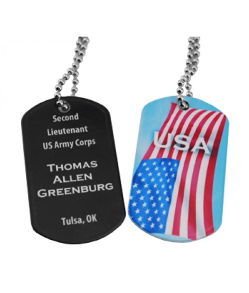 PERSONALIZED DOUBLE SIDED DOG TAGS W/30" CHAIN