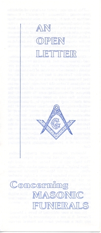 Open Letter Concerning Masonic Funerals