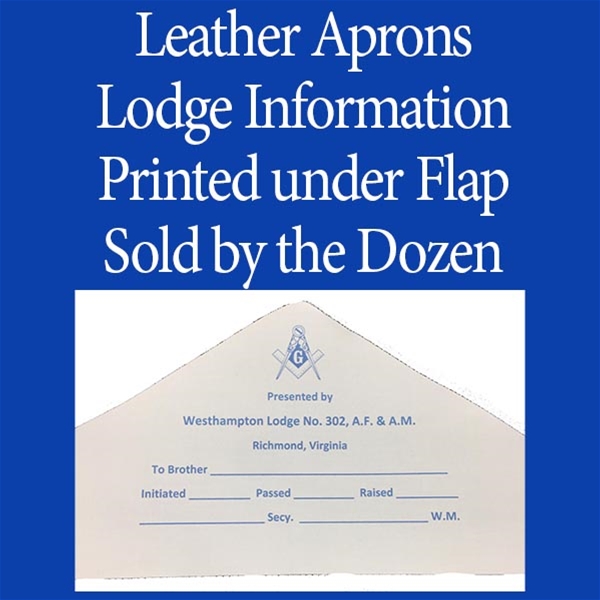 Leather Candidate Apron Lodge Printed Under Flap