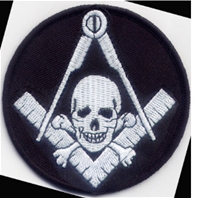 Square Compass and Skull Patch