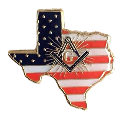 Texas State Square & Compass Button