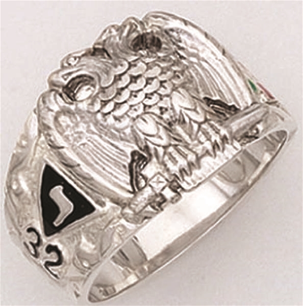 10k 33 Degree ring with black enamel 