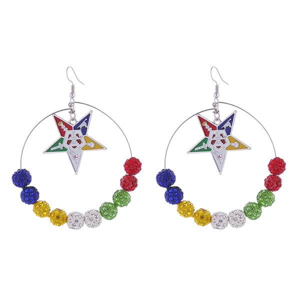 OES Beaded Hoop Earrings
