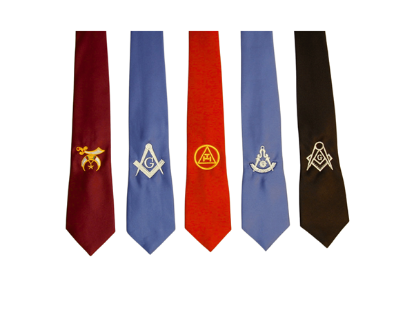 Necktie with Embroidered Emblem