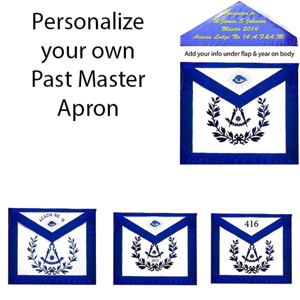 Custom Leather Past Master Apron Emblem with Wreath