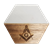 Hexagonal Marble & Bamboo Coaster Set – Masonic / OES Laser Engraved (Pack of 4)